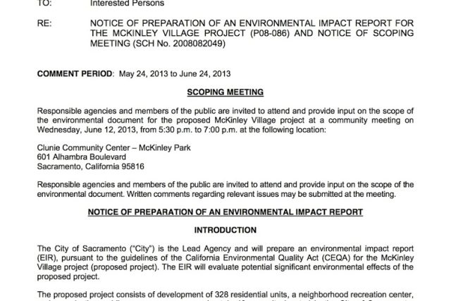 McKinley Village Environmental Impact Study