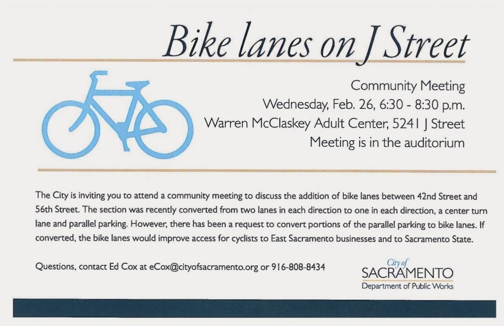 East Sac J Street Bike Lane Meeting