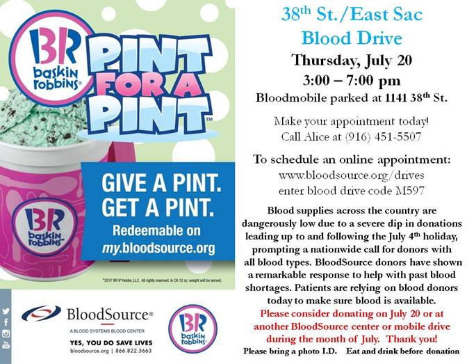 38th Street/East Sac 2017 Blood Drive